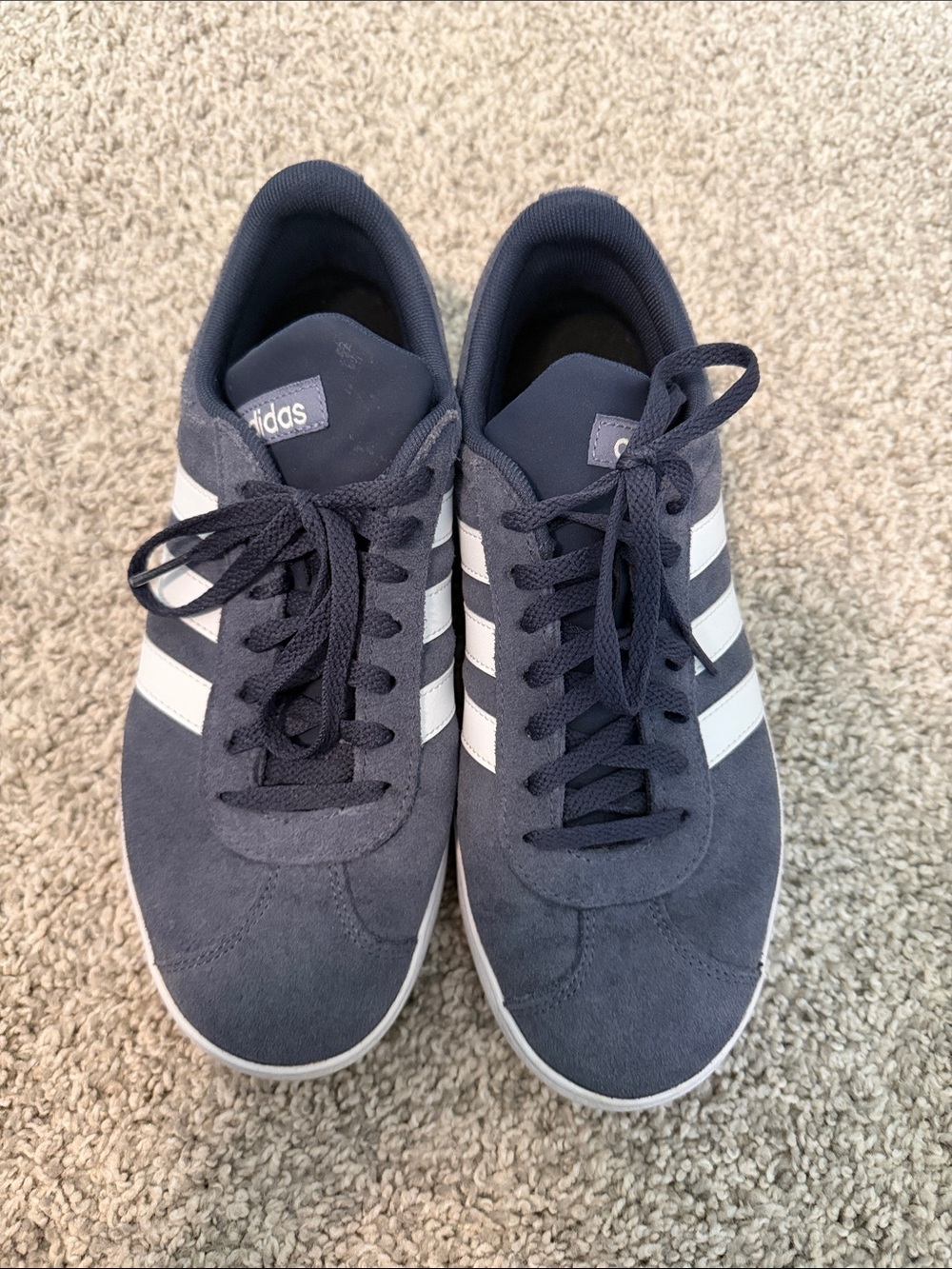 adidas VL court 2.0 suede blue grey sneakers
